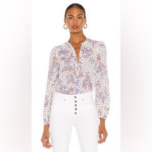 Polka dot floral Veronica Beard blouse